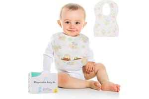 LEJIEYIN Einweg-Lätzchen Baby-Lätzchen wasserdicht mit Food Catcher Tasche geeignet für Kleinkinder, Fütterung, Reisen, Outdoor-Einsatz
