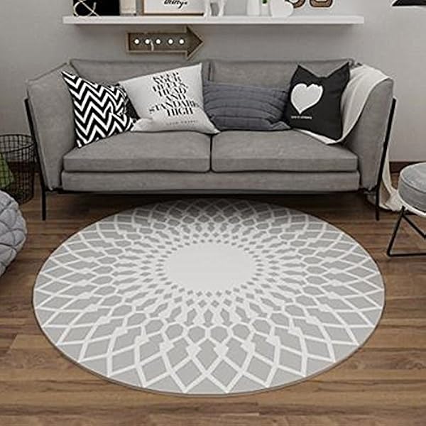 Ycmat Fashion Geometric Patterns Rugs Round Bedroom Carpets Living Room Rugs Kids Room Mats Non Slip Carpets Color B Size Diameter 160cm Amazon Co Uk Kitchen Home