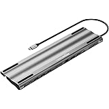 AmazonBasics Amazon Basics USB-C Hub, 11-in-1 Multiport Adapter Dock with 4K HDMI, DP, VGA, USB-C 100W PD Pass-Through Chargi