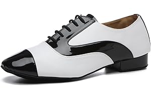 SWDZM Scarpe da Ballo Latino Americano Uomo per Salsa Tango Jazz Partito di Danza Scarpe Tacco Basso,Modello-L147
