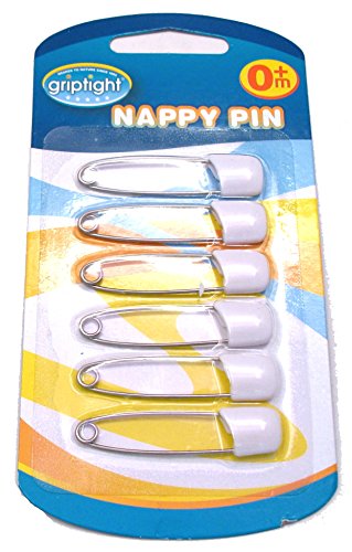 Griptight - (2 x 6 Packs) 12 Strong Safety Nappy Pins