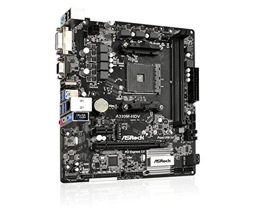 ASRock A320M-HDV - Placa Base Micro ATX  Socket AM4  2X DDR4  M  x  32GB  HDMI DVI-D D-Sub  4X SATA3  1 x Ultra M 2  PCIe Gen3 x4   SATA3   1 x PCIe 3 0 x16  1x PCIe 2 0 x1  6X USB 3 1 Gen1 