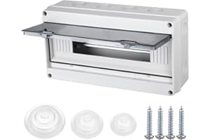 RALERTREIK Caja de Distribución Estanca para Superficie de 18 Módulos, Cuadro Estanco con Puerta y con Carril DIN con Protección IP65 a Prueba de Humedad para Exterior, Jardín o Interior