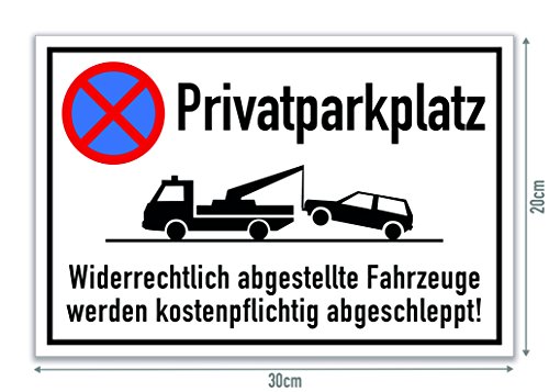 Schild „Privatparkplatz“ [30x20cm] Hartschaumplatte - 2