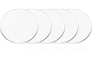 STARMAKER 5 Stück 10 cm Klare Acrylscheibe, 5 mm dick, gegossenes PMMA, runde Platte, Acrylplatte Kreis aus synthetischem Glas, transparente Sockel für Figuren, DIY, Display