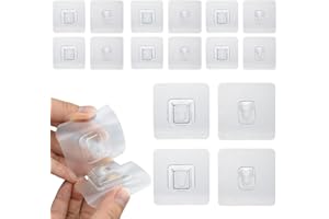 CUHZA 10 paia di ganci da parete a doppia faccia, ganci autoadesivi a doppia faccia, ganci adesivi trasparenti, ganci multifunzionali, impermeabili, resistenti all'olio, senza perforazione, rimovibili