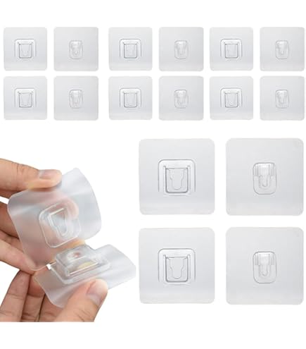 Set 10 Coppie Ganci Adesivi Trasparenti - Forti, Senza Fori, Rimovibili | Per Pareti Lisce - Foto 11