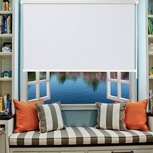 Kinlo Klemmrollo Thermo Rollo blickdicht Rollos Verdunkelungsrollo mit Klemmträgern für Fenster ohne Bohren ( 100 *230 cm weiss) - 6