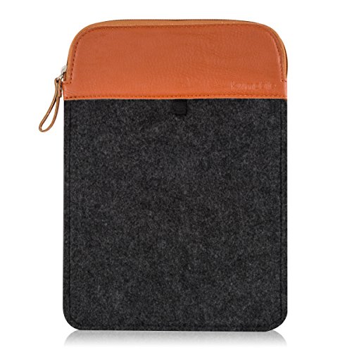 kwmobile Tablettasche Filz Sleeve für 9,7 - 10,1" Tablet - Tablet Schutzhülle Tasche Case Hülle in Dunkelgrau Braun Innenmaße: ca. 27 x 19,5 cm