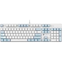 Qisan Mechanisch gaming-toetsenbord, bekabeld toetsenbord, led- achtergrondverlichting, blauw en wit, 104 toetsen, Amerikaans lay-out, gaming-toetsenbord met afneembare schakelaar, bruin Qisan Mechanisch gaming-toetsenbord, bekabeld toetsenbord, led- achtergrondverlichting, blauw en wit, 104 toetsen, Amerikaans lay-out, gaming-toetsenbord met afneembare schakelaar, bruin