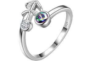 Aurora Tears 12 anelli regolabili Zodiac in argento Sterling 925 schegge Mystic Rainbow Topaz costellazione anello aperto oroscopo con zirconi gioielli regalo per donne e ragazze DR0087