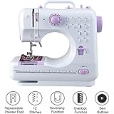 Milkee Mini Máquina de Coser de 12 Diseños de Puntada con Cajón Oculto y Luces LED