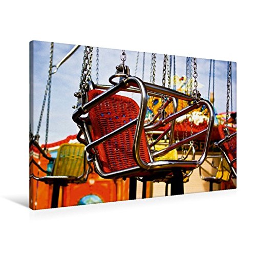 Premium Textil-Leinwand 90 cm x 60 cm quer, Sitz Kettenkarussell | Wandbild, Bild auf Keilrahmen, Fertigbild auf echter Leinwand, Leinwanddruck (CALVENDO Spass)
