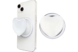 HTTDSLF Telefongriff mit Expandierendem Ständer, Magnetische Handy Fingerhalterung, Handy Griffhalter Einziehbarer Liebe Herz Griff Magnet, Ausziehbarer Sockel und Griff für Smartphones Tablets (Weiß)
