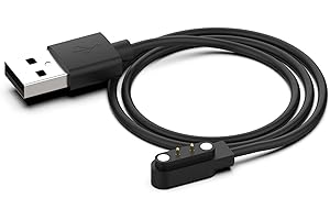 hafiuege Magnetic Smart Watch Charger Cable 2 pin 4mm for YAMAY SW022, Ticwatch GTX, Xiaomi Haylou RT LSO5S, AGPTEK LW11, Dafit, Nerunsa, Radley, Reflex active USB Smartwatch Accessories