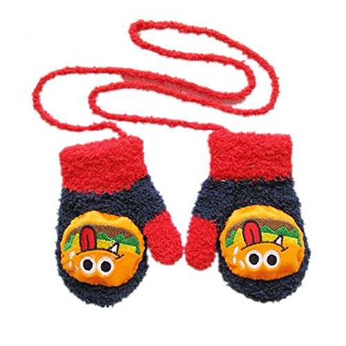 BuyHere Unisex Baby Cartoon Coral Fleece Gloves, Grimace