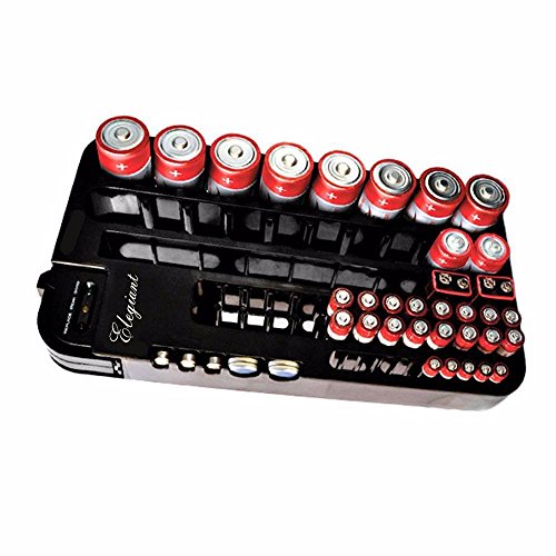 ELEGIANT 72 Batterie Tester Halterung Case Holder Storage Box Battery Caddy Storage Plastic Holder Slot Rack Organizer Removable Tester Für AAA AA A C 9-Volt Knopfzellen