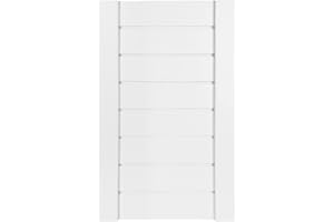 ‎DECOMEISTER DecoMeister Lamellentür weiß seidenmatt aus Holz 294x474 mm Massivholz Holztür Schranktür mit geschlossenen Profilbretter für Kleiderschrank Möbelfronten Einzeln lackiert