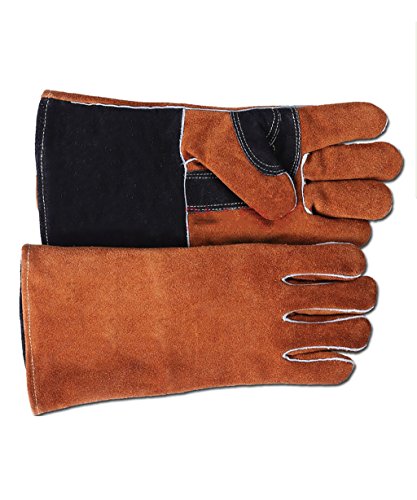 Preisvergleich Produktbild MILAYA JI Bin Shop® Schweißerhandschuhe, Industrielle Schweißerschutzhandschuhe, Braun *