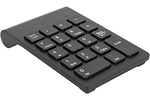 SUTINNA Clavier Numérique sans Fil, Mini USB C Portable 2,4 GHz Pavé Numérique 18 Touches Extensions de Clavier de Comptabilité Financière pour Ordinateur Portable, PC, Bureau, Surface Pro(Noir)
