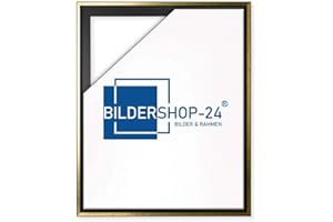 Bildershop-24 Schattenfugenrahmen LEVI 30x40cm Schwarz Goldglanz Antik