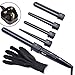 inkint 5 in 1 Tourmaline Ceramic Hair Waves Curling Wand Roller Iron Set Adjustable Temperature Hairdressing Tong with Anti-scald Glove for Long/Short Hair