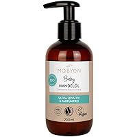 MABYEN Bio Baby Öl Mandel 200ml | Vegan, Parfümfrei, Naturkosmetik - Baby Mandelöl ideal zur Babypflege und als Baby Massageö