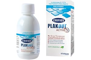 Emoform Polifarma Plak Out Active Collutorio 0,12% Clorexidina - 200 ml, Menta