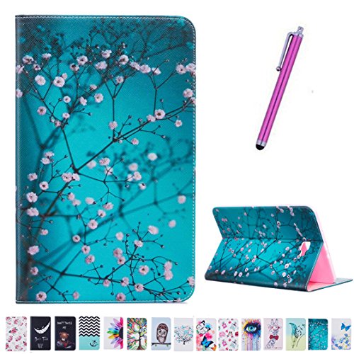 Romtronic Cute Colorful Flip Tasche PU Leder Abdeckung Stand Schutzhülle für Samsung Galaxy Tab A6 10.1 Pouces SM-T580 / SM-T585 + 1 x Schwarz Stylus (Design 01)