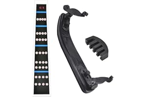 OLRWSLG Geige Schulterstütze Violin Schulterhalter Stütz mit Violine Übungsdämpfer und 4/4 Violine Griffbrett Aufkleber für Violine 4/4-3/4 und Viola 13'-14" (20 * 6 cm, Schwarz)