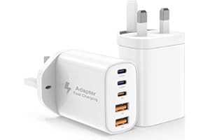 ESSRI [2-Pack]52W USB C Charger Plug Fast Charge,5-Port USB iPhone 16 15 Charger Plug UK,USB-C Power Adapter Multi Wall Charger Type C Fast Charging Plug Hub for iPhone 16 15 14 13 12 11 Pro Max,Samsung