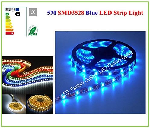 5M 300LED SMD3528 BLUE Flexible LED Strip Light with Adhesive Back Tape