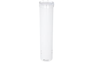 San Jamar c3165wh plástico mediano pull-type dispensador de vasos de agua, color blanco, 120 – 300 ml taza tamaño, 406 mm tubo Longitud (caso de 24) (Pack de 24)