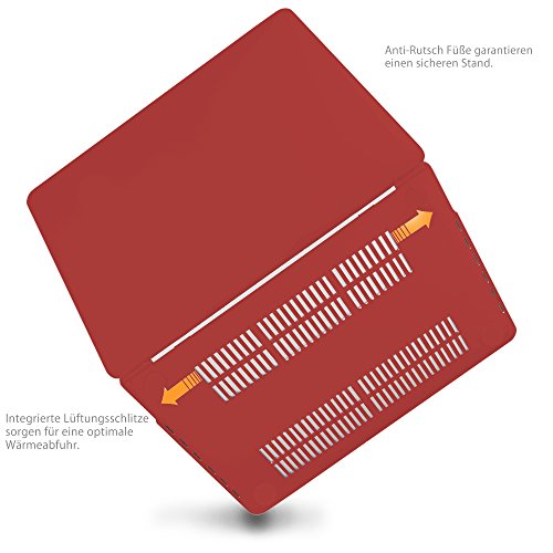 MyGadget MacBook Pro 13 Zoll *Gummi* Case – Model mit / ohne Touchbar Ende 2016 (A1706 / A1708) Plastik Mac Hülle Schutzhülle Hartschale Cover (Bordeaux Rot) - 4