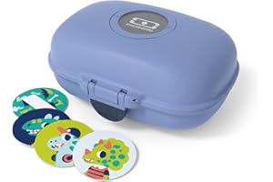 monbento - Porta Merenda Bambini MB Gram Infinity - Scatola per Spuntini Perfetto per Pranzi o Merende a Scuola o Parco - Senza BPA - Sicuro Per Uso Alimentare - Blu