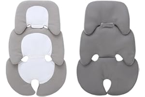 SIQITECHUK Universal Baby Stroller Seat Cushion Infant Seat Insert Into Head Body Support Soft Comfortable Pushchair Seat Liner Warm and Thick-Filled Baby Safety Seat Cushion for Pram (Gray and White)