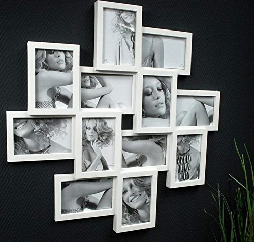 Bilderrahmen Collage 10 x 15 cm Roulette II Weiß Fotorahmen 12 Fotos Fotogalerie Bildergalerie