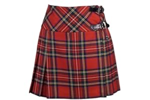 The Scotland Kilt Company Ladies Tartan Scottish Mini Billie Kilt Mod Skirt - Adjustable Leather Buckle, High Waisted, Flattering Fit