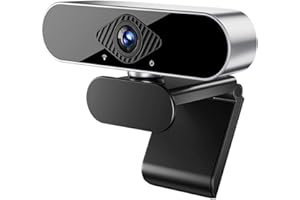 WAKEVLEO USB Webcam, Full HD 1080P Webcam for PC, Plug-and-Play Webcam with Microphone,Auto Light Correction, 360° View Web Cam for Live Streaming, gaming, Studying, Conferences