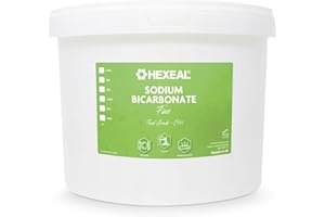 Hexeal Sodium Bicarbonate 10kg – 10kg Bucket of Food Grade Baking Soda for Cooking, Baking, Home Cleaning & Bath Bombs – Fine Powder, Deodorises & Removes Grime – FCC E500