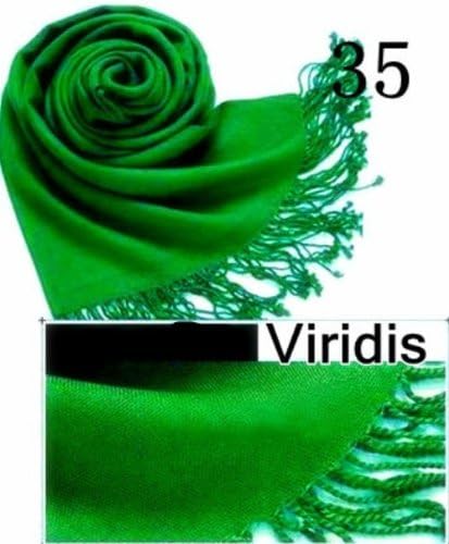 CareforYou®40 Colors Top Quality Hot Sale Ladies Womens Pashmina Solid Long Scarf Soft Shawl Hijab Scarf Huge Range Wrap (Viridis 35)