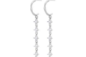 LIHELEI Orecchini Cerchio Piccoli con Pendenti Zirconia Cubic per Donna, Orecchini Argento Sterling S925 per Donna Gioielli Accessori