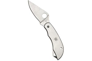 Spyderco Clipi Tool Lightweight Plain Edge Folding Pocket Knife with Secondary Spyder-Edge Knife Outdoor Camping & Hiking Knives, Metallic, 15.2 x 2.5 x 2.5 cm ; 9.07 g