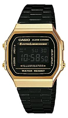 Casio Collection – Montre Unisexe Digital avec Bracelet en Acier Inoxydable – A168WEGB-1BEF