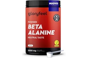 GLORYFEEL Beta Alanina in polvere 1000g - 5000mg per porzione - PreWorkout per 7 mesi - Amminoacido vegano alto Dosaggio - Beta Alanina +99% Pura, Senza additivi e Sapore neutro - Qualità testata in Laboratorio