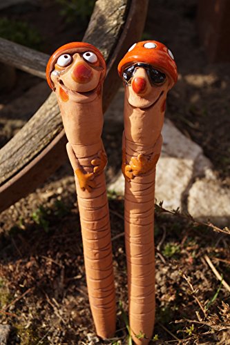 Keramik Gartenwurm Rocker zum Stecken Gartenkeramik Wurm Dekoration - 5