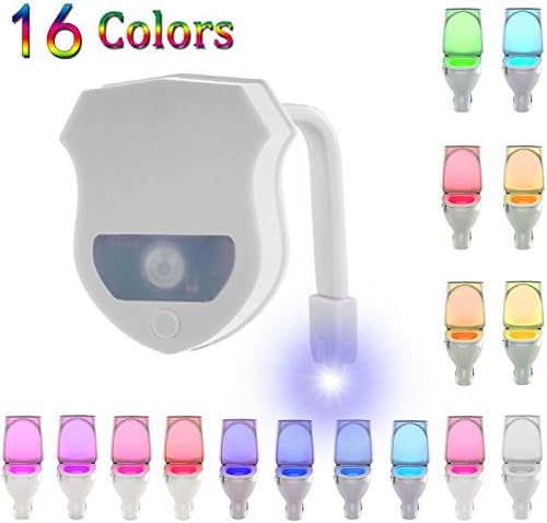 Advanced Toilet Night Light Suplong Motion Activated Sensor LED Potty Training Light Up, Two Modes with 16 Color Changing Washroom Night Light - Fits Any Toilet (White)