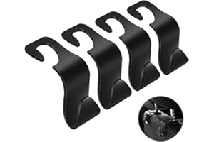 WUJUN 4 Stück Autositz Zurück Haken -Sitz KopfstüTzen Auto Haken für Lebensmittel-Taschen, Handtaschen, Kleidung Tragbare Veranstalter Inhaber