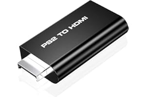 SZJUNXIAO - Convertidor PS2 a HDMI para PS2 a HDMI con conector de audio para auriculares de 3,5 mm, adaptador PS2 a HDMI para monitor PS2 HDTV HDMI