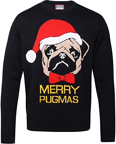 Christmas Mens &amp; Womens Merry Pugmas Festive Pug Sweater Jumper